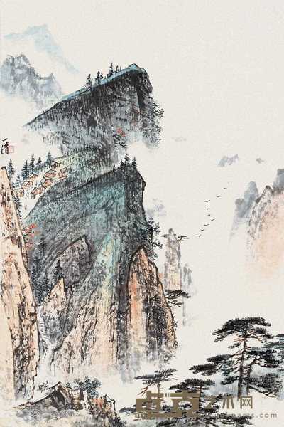 陶一清 山水 立轴 72×48cm